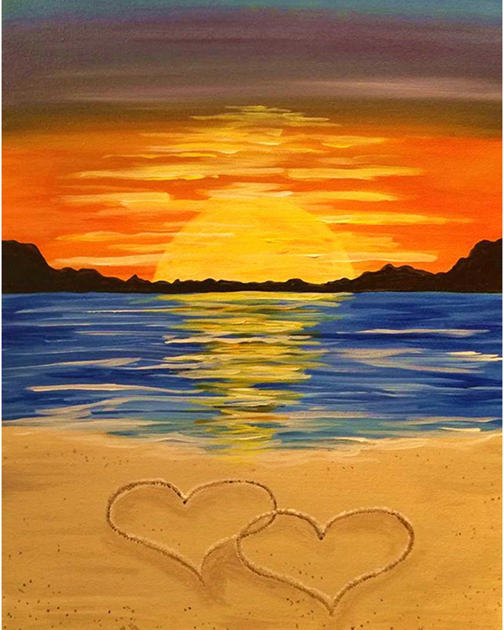 

DIY Алмазная вышивка 5D пейзаж пляж вышивка крестиком закат побережье круглая алмазная живопись мозаика со стразами подарок на Новый год 30X40cm