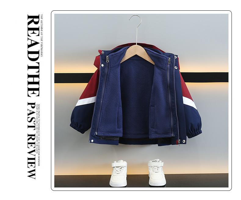 Boys' Colorblock Windbreaker – 3-in-1 Jacket for Spring & Autumn – Cool & Trendy Outerwear