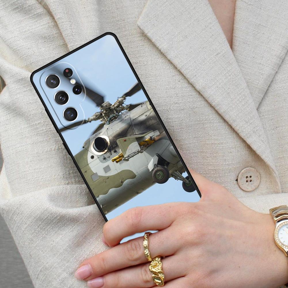 Mil Mi 24 Hind Helicopter SOFT Cell Phone Case for Samsung Galaxy S26 Ultra S25 S24 S23 S22 S21 S20 Note10 Cover