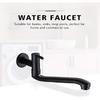 Wall-Mounted Black Cold Water Faucet Washing Machine Mop Pool Garden Taps (21cm)
