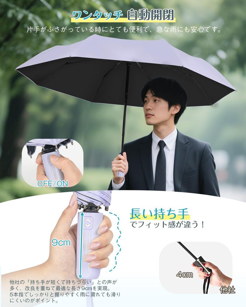 Folding Umbrella with Automatic Suitable for Sun and Designed for Single Unique Comfortable Rainy Season Rainproof Light UV Sun and Day Light Blue
