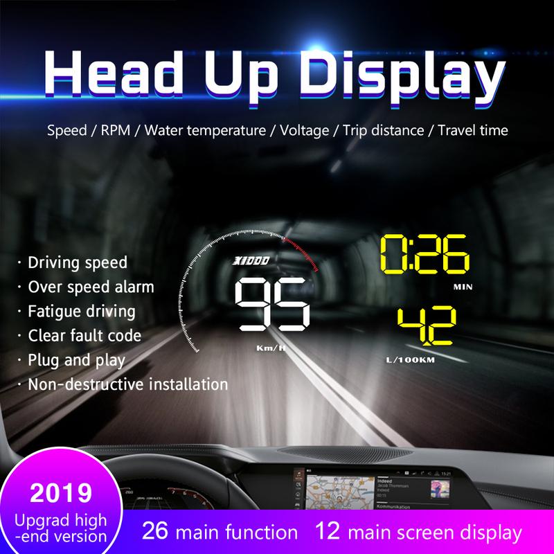 Blue White A9 HUD 5.5in Universal Car Head Up Display ODB2 System Automotive Diagnostic Head Up Display Accesorios Automovil Blue white