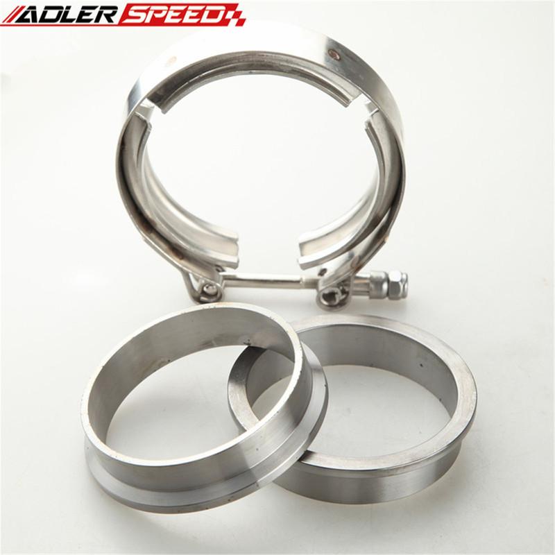 2 ,2.25 ,2.5 ,2.75 ,3 ,3.5 ,4  Inch Turbo Exhaust Downpipes Mild Steel Flanges + T304 SS V-Band Clamp 2.0 inch