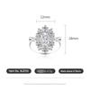 925 Sterling Silver Ice Flower Cut Stylish Luxury Multi-Colored Crystal Zircon Ring Birthday Anniversary Wedding Party Gift