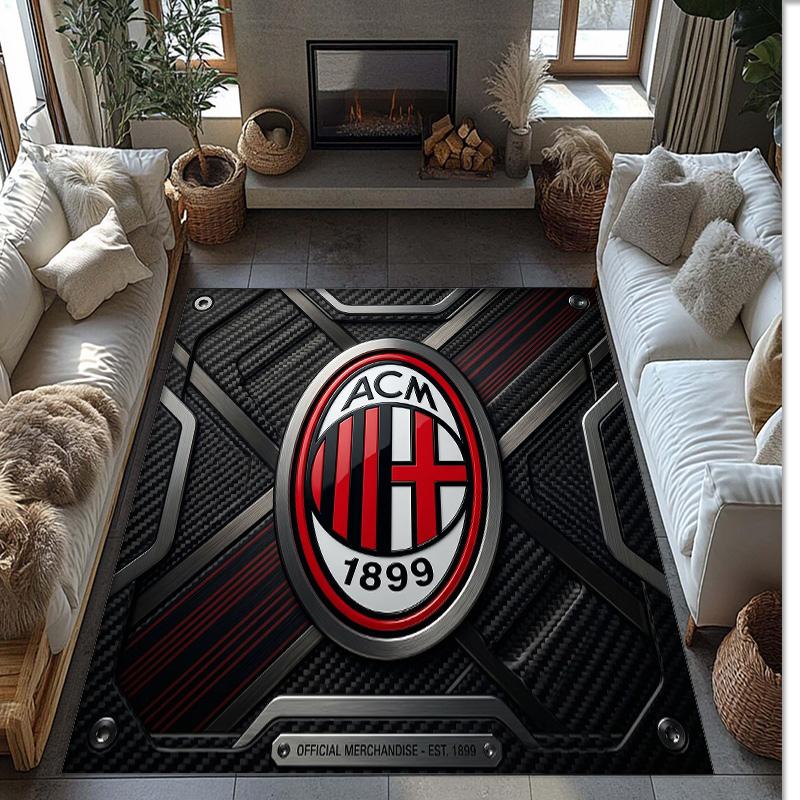 AC Mailand Bedruckter Flanell Teppich Rutschfest Weicher Polyester Boden Teppich Indoor Dekor Matte für Schlafzimmer Wohnzimmer Sofa Spielzimmer Heimdekoration