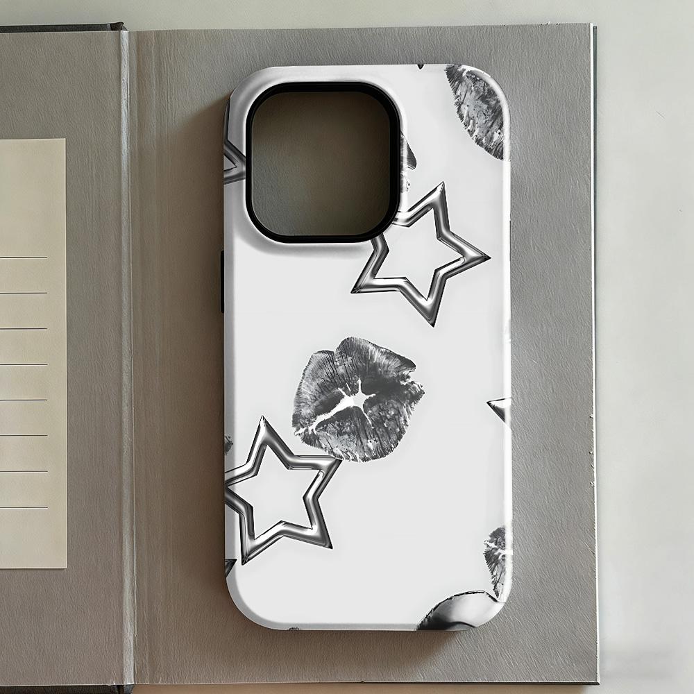Clmj Y2k Stars Phone Case for iPhone 17 16e 16 15 14 13 12 11 X XS XR XSMAX 7 8 Air Pro Max Plus Luxury Double-layer Back Cover