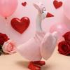 1 Set Valentine's Day Porch Goose Outfits Outdoor Garden Lawn Yard Goose Statue Velvet Bow Love Heart Costume Holiday Party Dress-up Clothing