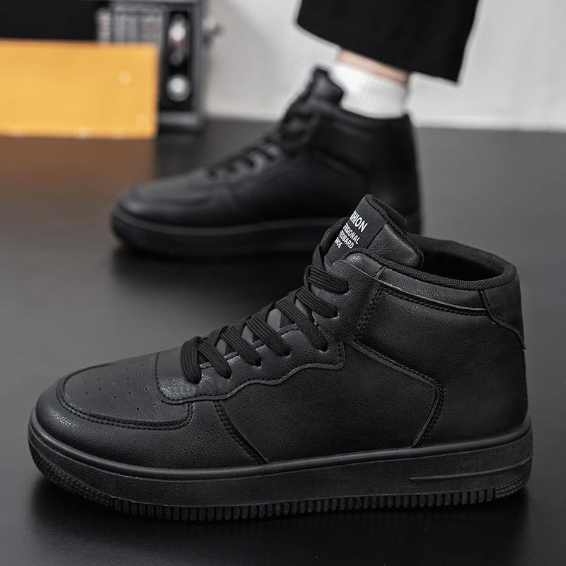 

Мужские белые дышащие кроссовки с высоким верхом: Трендовая, Универсальная, Повседневная обувь на толстой подошве для осени. 41