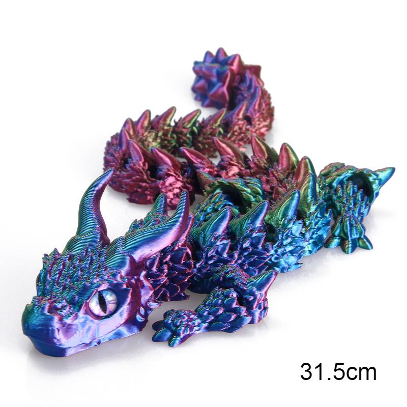 3D Tištěný Magický Drak Pohyblivý Kloub Fidget Hračka Otočný Kloubový Kancelářský Stolní Ornament Hračka pro Dospělé Dětská Řemesla Dárek