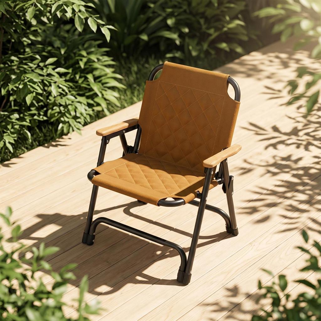 Camping Chair with Padded Seat Quilted High Back Folding Foldable