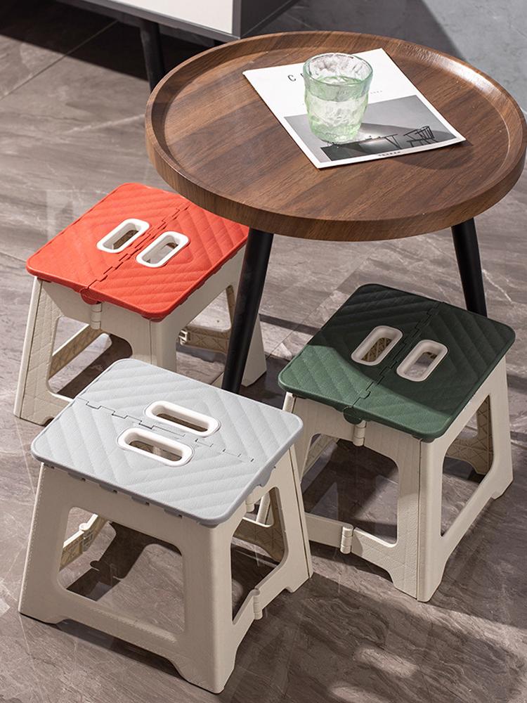 Folding Step Stool with Handle Thickened Footstool Non-Slip Foldable Stool Supports Up To 441LBS for Kitchen Bathroom Bedroom