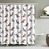 Whimsical Cat Pattern Shower Curtain Multicolored Feline Print For Bathroom Decorations With Hooks Included In White