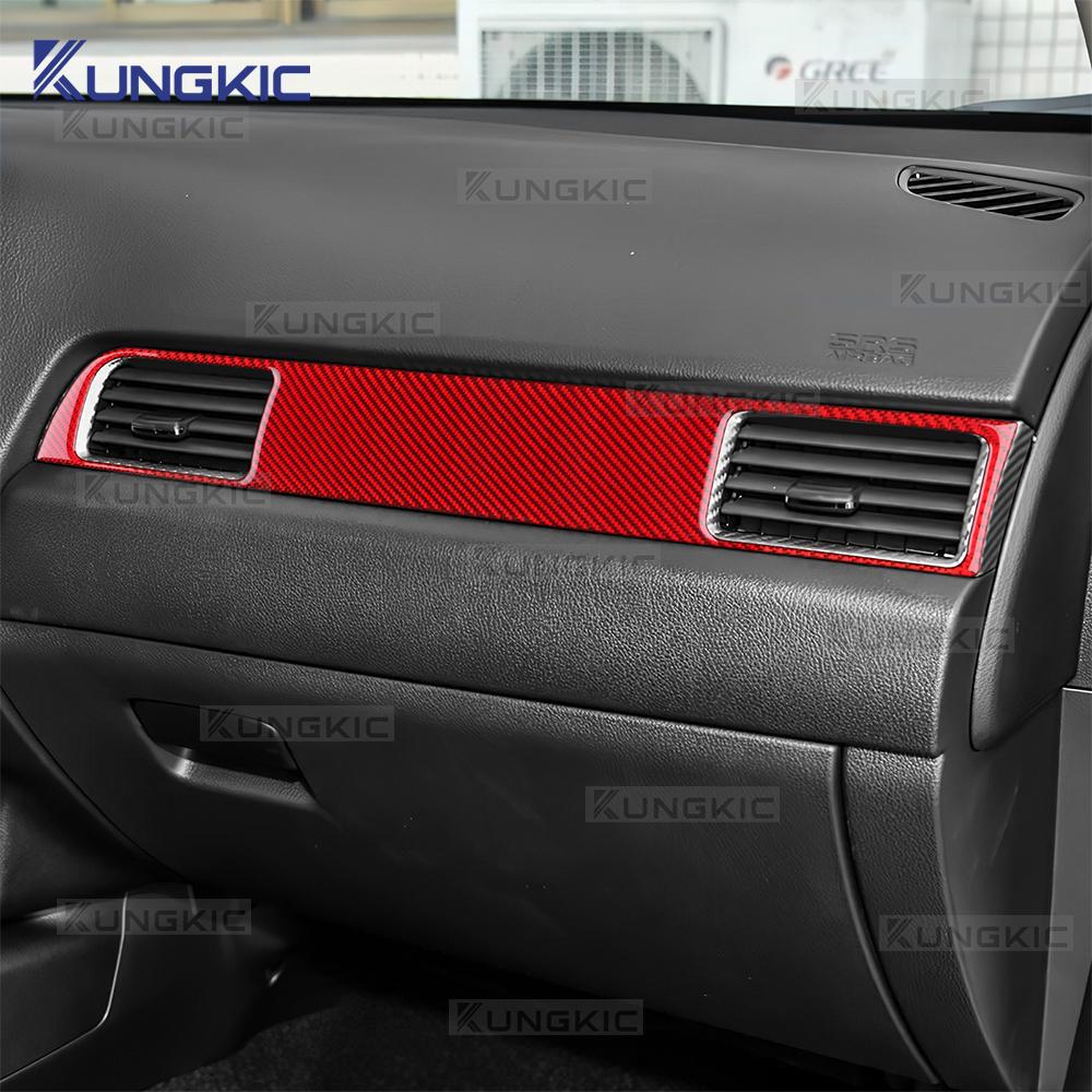 Für Mitsubishi Outlander 2013-2019 2020 2021 Echter Weicher Kohlefaser-Aufkleber Beifahrer-Luftauslassblenden-Verkleidung für LHD RHD