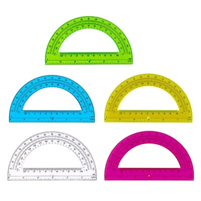 5Pcs Clear Plastic Protractor 180 Degrees Protractors 6Inch Protractors for School Office Geometry Drafting Drawing