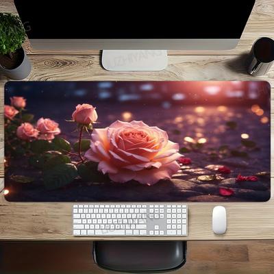 Beautiful Roses Mouse Pad Large Computer Office Game Table Mats XXL Rubber Anti-slip Gaming Keyboard Mousepads Long XL Desk Pads