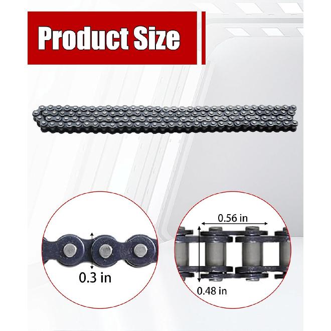 2025 Upgrade Electric Dirt Bike Chain 63 Links Compatible with 48V Pro Electric Dirt Bikes (#219H)