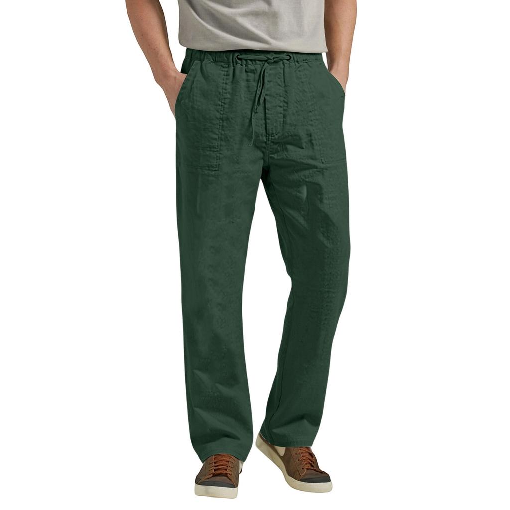 Herren Leinen Casual Hose Baumwolle Vollständig für Frühling und Herbst Tägliche Kleidung