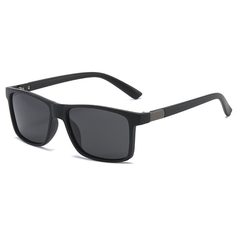 Stylish Uv400 Polarized Sunglasses For Men With Black Frame And Grey Lens For Outdoor Activities StyleA