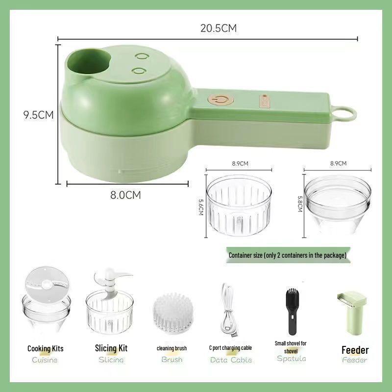 Electric Gatling Food Processor: Versatile Handheld Vegetable Chopper, Garlic Masher, and Slicer