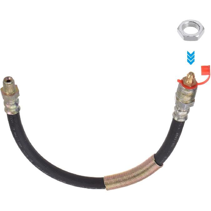 HARFINGTON M10x1mm Gewinde 11,81" Länge Flexible Verlängerung Fett-Schlauch mit Befestigungs-Sechskantmutter für Fettpresse Schmierung