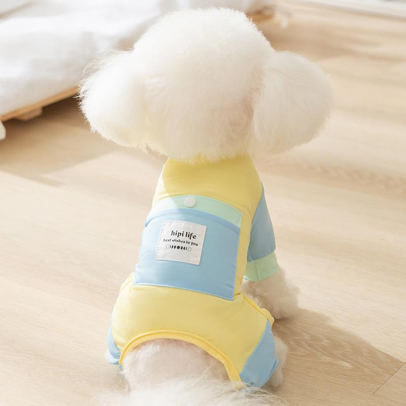 Summer dog clothes Teddy than bear sun protection cooling color matching four-legged out clothes medium and small dog pet dog clothes