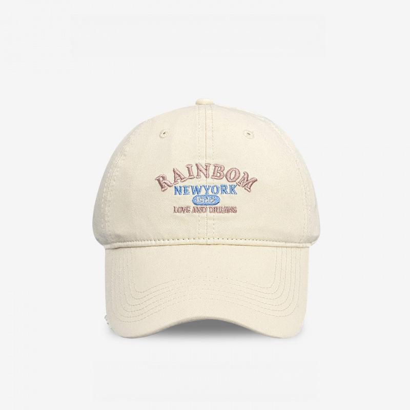 Spring And Summer Retro Letter Embroidery Red Baseball Cap Girls Show Their Faces Small Peaked Caps Male Tide