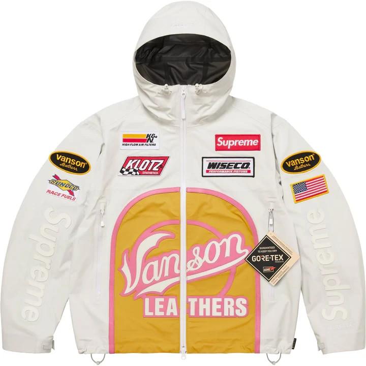 Supreme Vanson Leathers GORE-TEX Shell Jacke Weiß