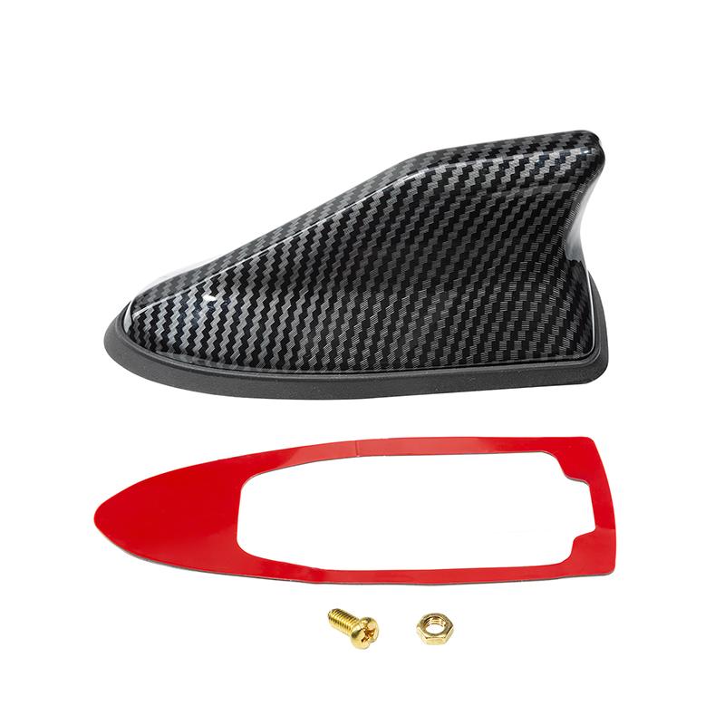 Shark Fin Antenna Universal Car Radio FM/AM Signal Amplifier Decorative Roof Aerial Base Sticker for SUV Sedan Auto Tuning