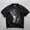 Trauriges Kätzchen Meme Stehende Katze T-Shirt