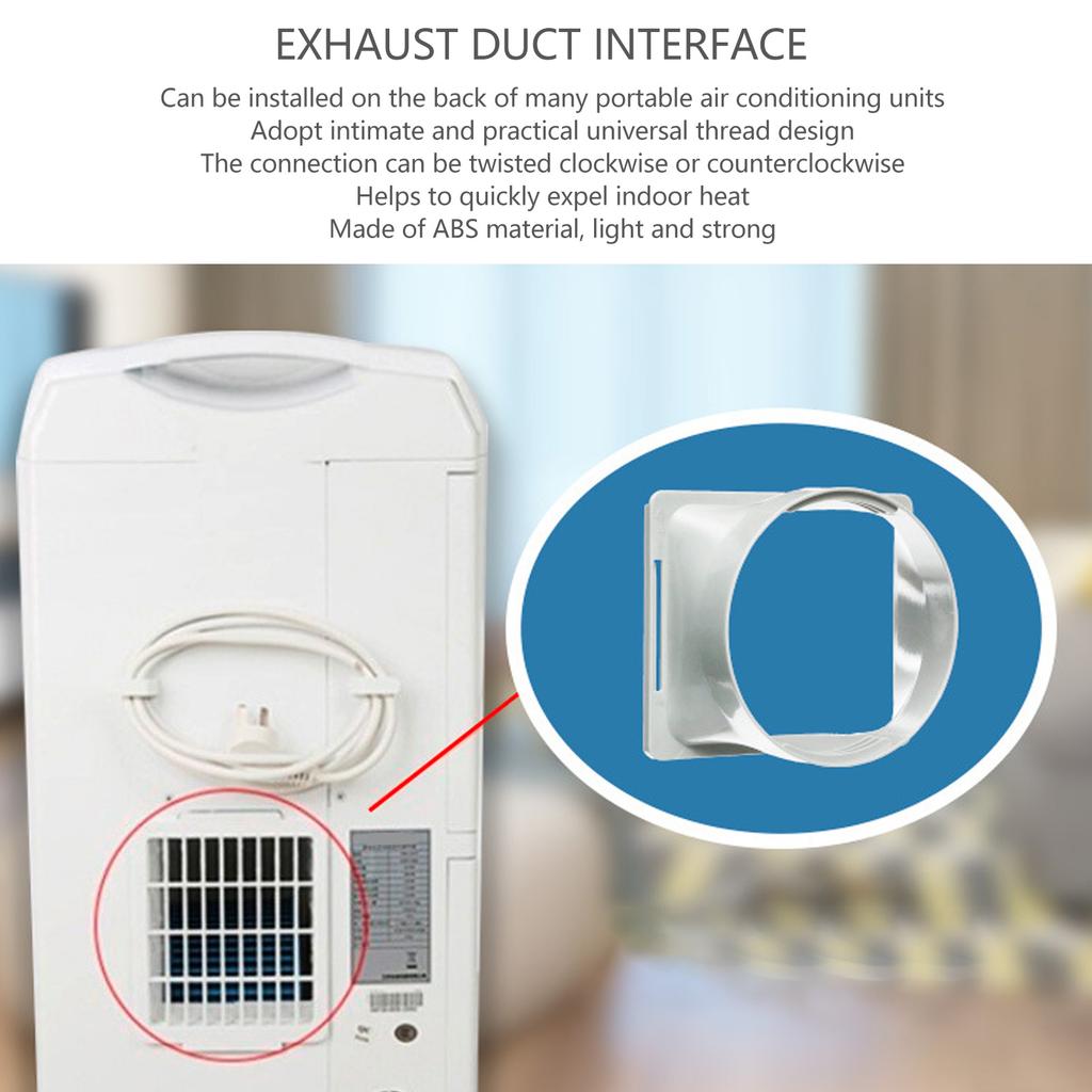 Cuplă Furtun Evacuare Aer Condiționat Design Universal Filetat ABS Pătrat la Rotund Adaptor Portabil Furtun Duct Evacuare