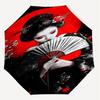 1pc Geisha Sakura Automatic Open/Close Umbrella Compact Folding Umbrella with 8-Rib Shaft for Women/Men, Elegant Birthday1182S