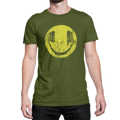 Headphones Face Mens Funny Music  T-Shirt DJ Clubbing Fun Festival Gift