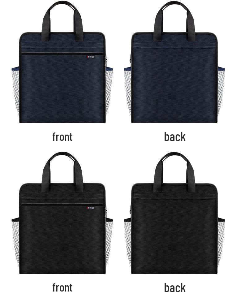 Waterproof Oxford Cloth A4 Document Tote Bag with Double Layers for Conference and Study