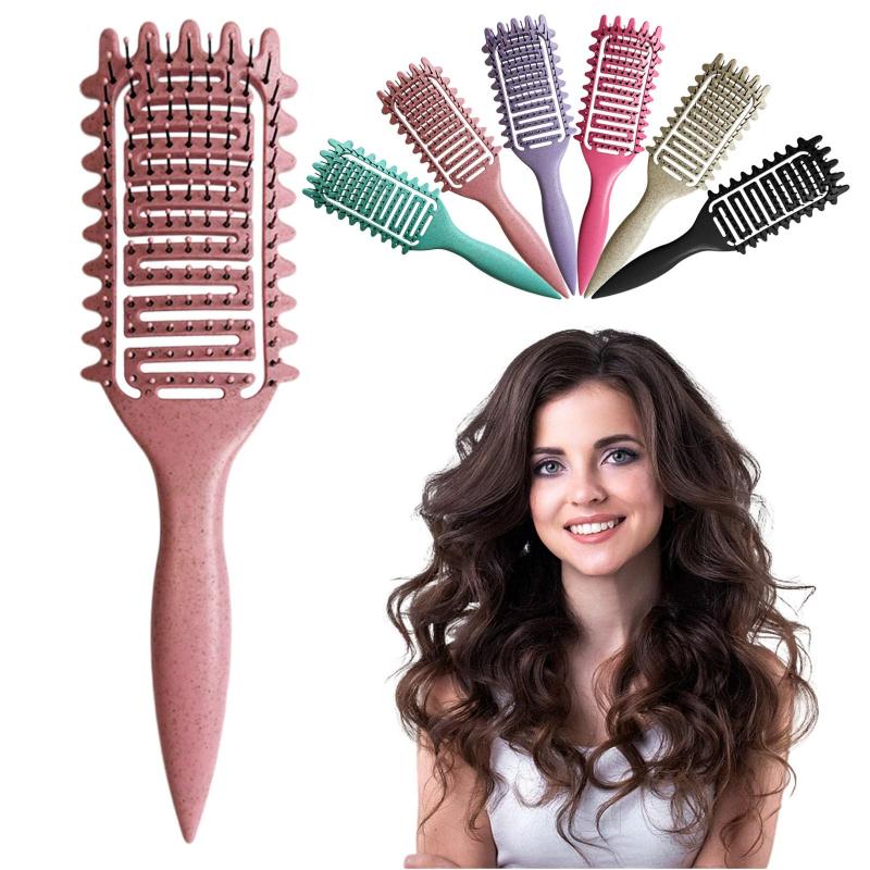 Curly Hair Brush Hollow Out Curl Define Styling Brush Beard Comb Styling Detangling Brush Multi-purpose Home Styling Tools