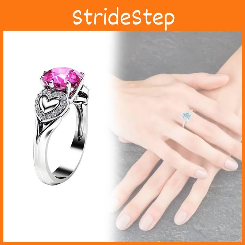 Stylish Heart Design Pink Zirconia Ring With Luxurious Silver Plating Perfect For Unique Gifts
