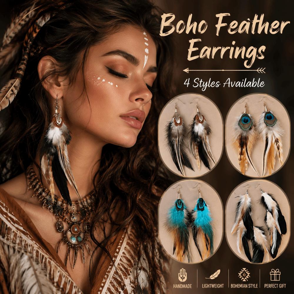 Hanging Long Tassel Feather Earrings Ethnic Peacock Tassel Earrings Daily Wear