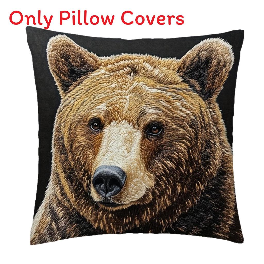 Animal Patterns Rabbit Fox Throw Pillow Cover With Soft Cotton Blend For Living Room Decor