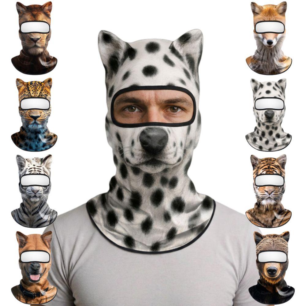 3D Animal Balaclava Mask Sun Protection Windproof Full Face Mask Ice Silk Lifelike Cooling Neck Gaiter Cycling/Party/Outdoor
