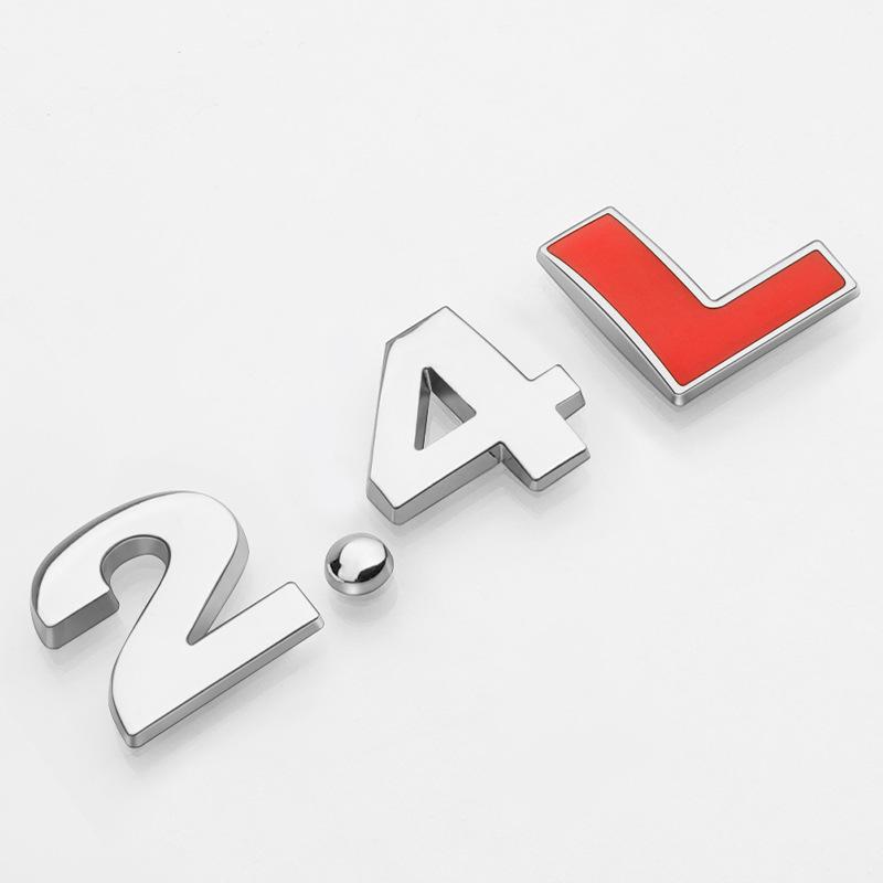 Car Displacement Label 1.4T1.8T2.0T3.0T2.0L2.4L3.0L Metal Modified Displacement Car Sticker Car Tail Label