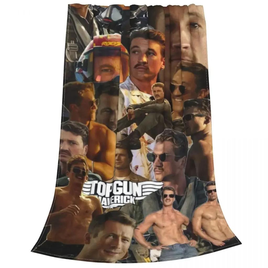 Classic Movie Top Gun Plaid Blankets Sofa Cover Velvet Spring Autumn Ultra-Soft Throw Blankets for Home Outdoor Plush Thin Quilt