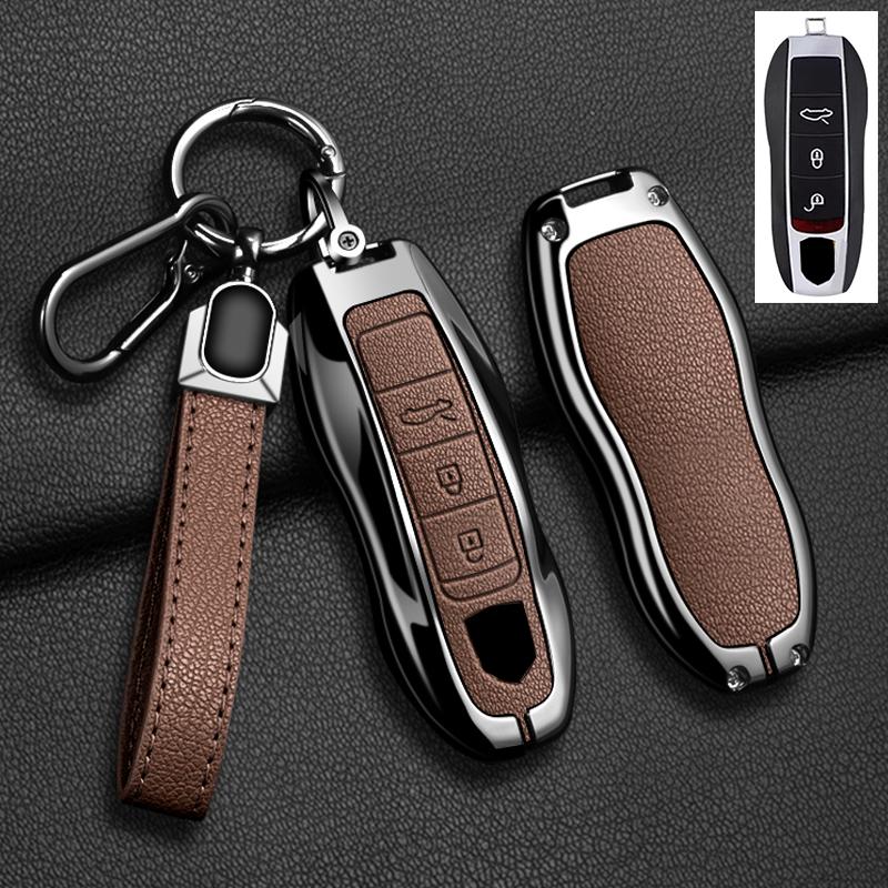 Car Key Case Cover For Porsche Panamera Spyder Carrera Macan Cayman Cayenne 911 970 981 991 Zinc Alloy Car Protector Keychains
