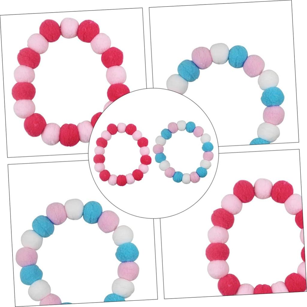 2Pcs Plush Ball Design Pet Collar for Cats and Dogs Puppy Necklace for Festivals and Birthdays