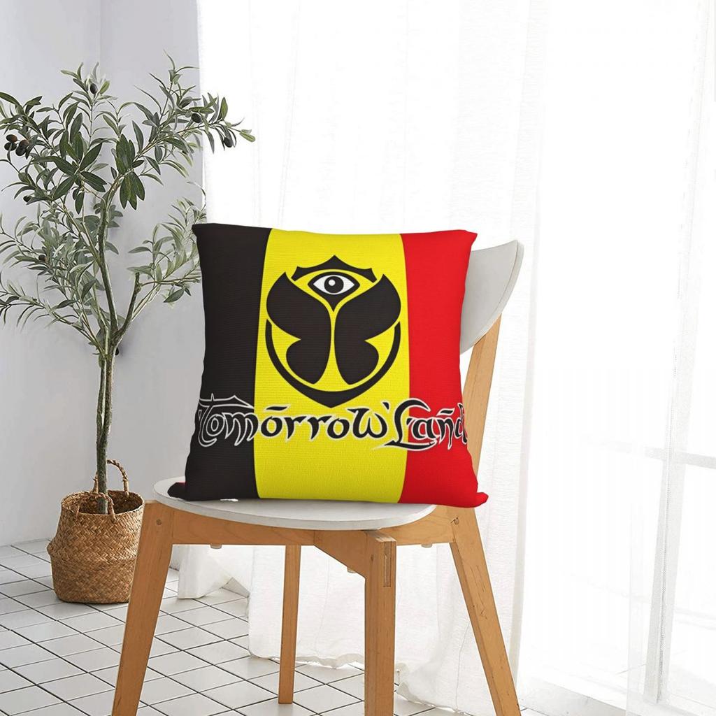 Tomorrowlandd Music Festival Pillow Case Belgium Flag Cushion Cover Awesome Zipper Decor Pillowcase For Home 40X40Cm