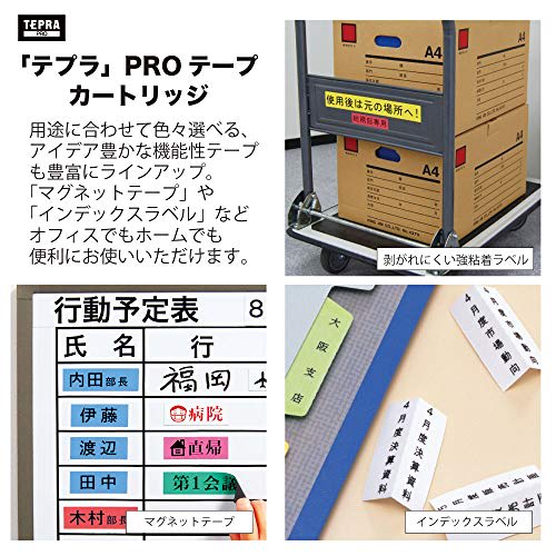 King Jim [Genuine] Tepra PRO Tape Cartridge 4mm White Label/Black Letters Length 8m SS4K