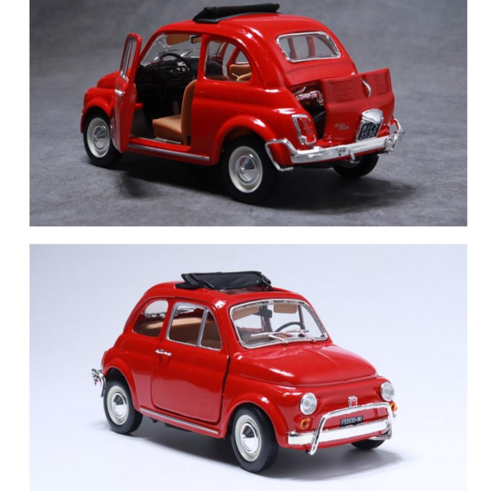 Burago 1:24 Fiat 500L (1968) Old Car Red Die-cast Model Car