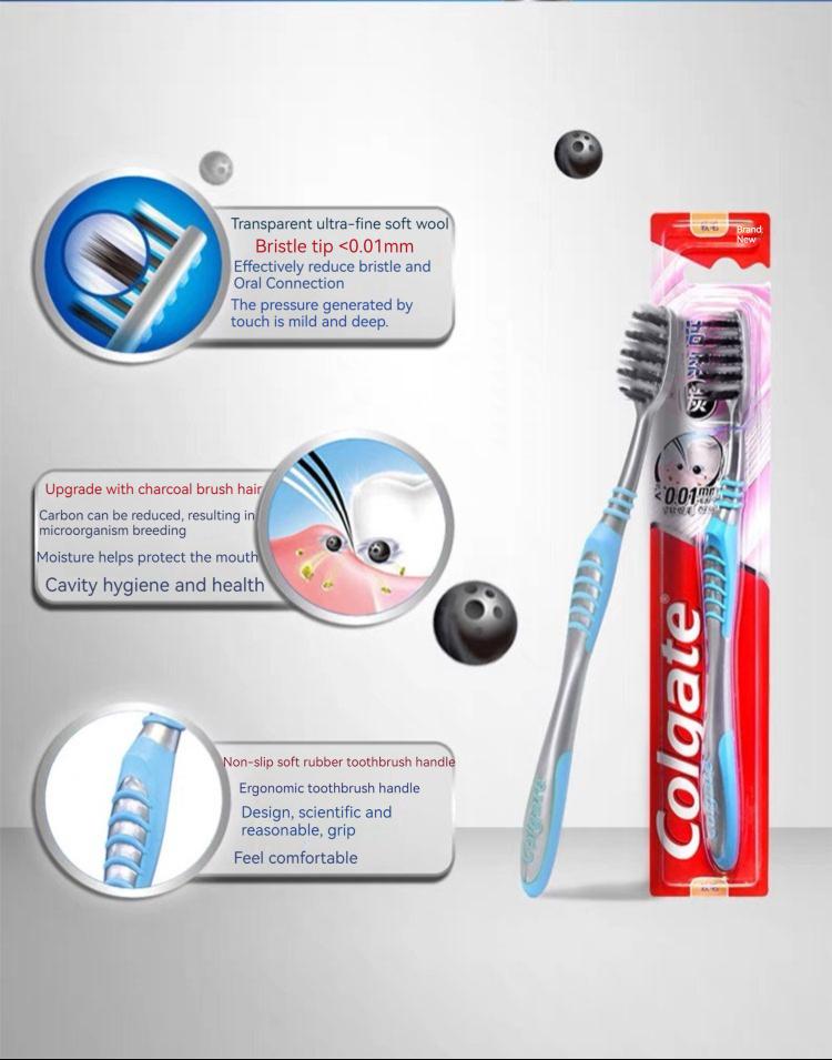 Colgate 3PCS Fine Gum Soft Bristle Toothbrush Fine Gum Soft Bristle Toothbrush Oral Cleaning Dental Care