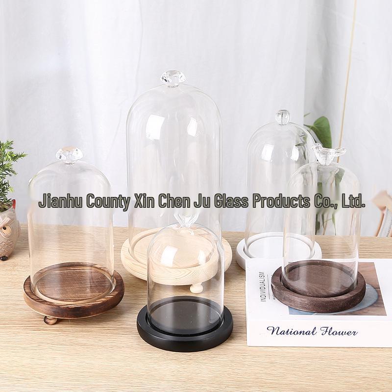 Heart-Shaped Glass Dome Display Cover for Miniatures