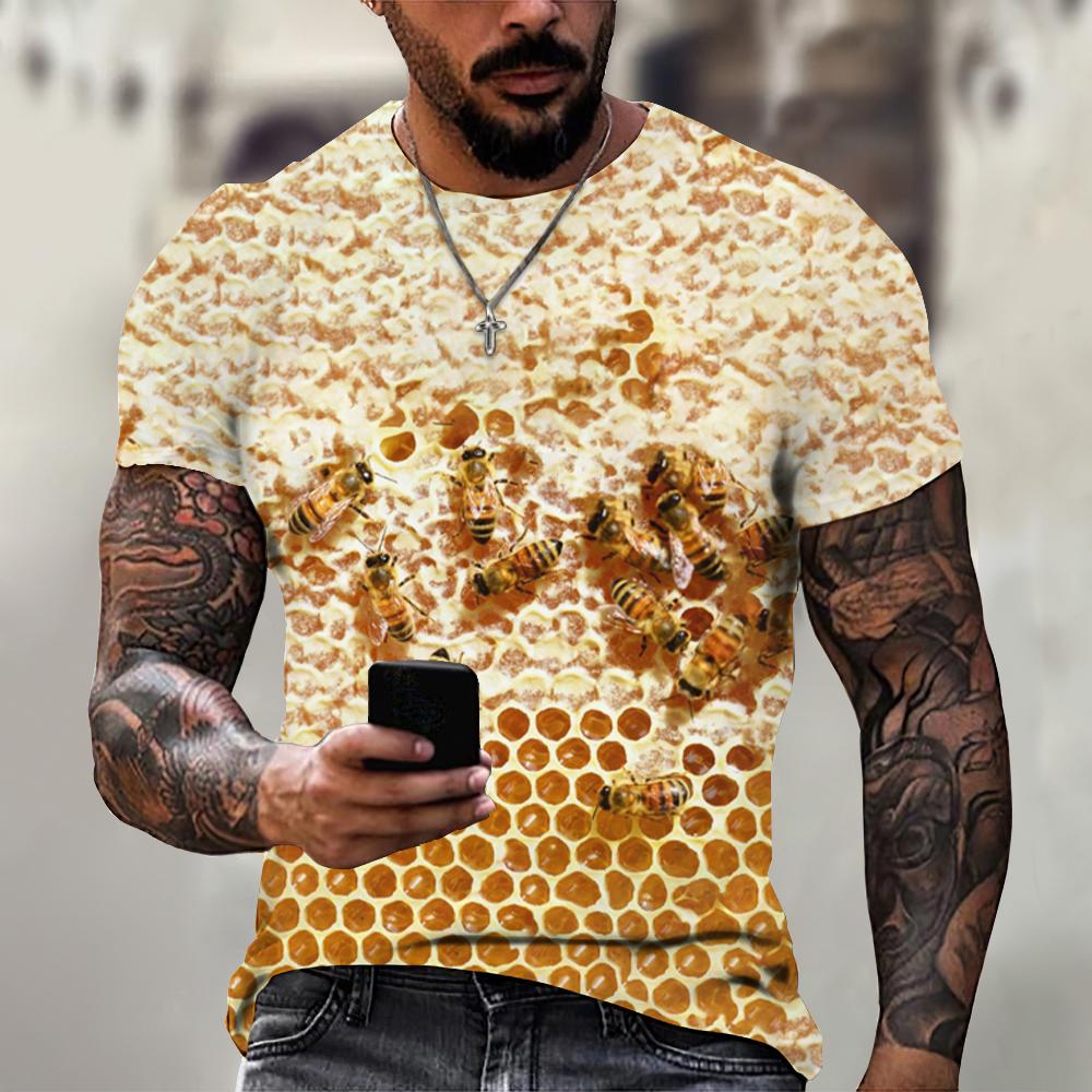 Funny Bee Series Print T Shirts Men's Women Casual O-Neck Short Sleeve T-shirt Oversized Streetwear Tees Tops Kids Clothing
