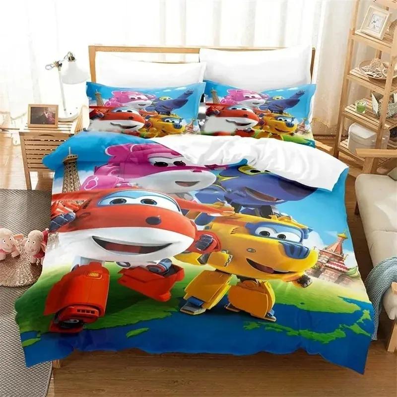 Super Cartoon Flügel Bettwäsche Set, Bettbezug Decke Bett Set Steppdeckenbezug Kissenbezug, King Queen Twin Größe Jungen Mädchen Erwachsene