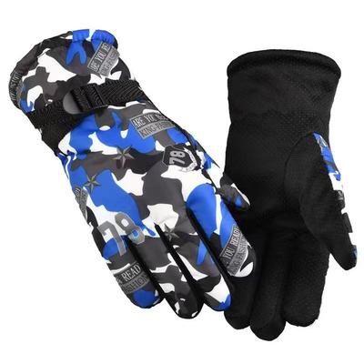 Winter-Camouflage Rutschfeste Rad- & Skihandschuhe - Dick, Samtgefüttert, Warm, Kältefest, Erwachsene